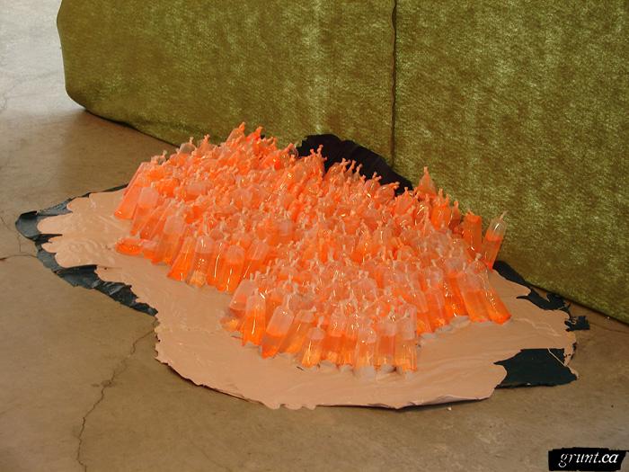 2007 04 07 Sculpture Bubbling Holey Globs Claim Space Kuh del Rosario orange part close up